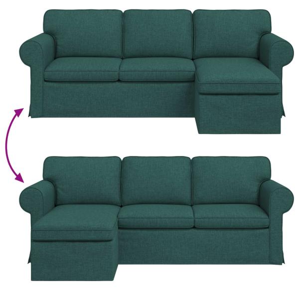 Sofa Dunkelgrün 215 x 138 x 80 cm Metall