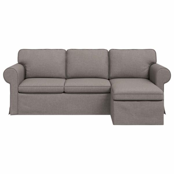 Sofa Taupe 215 x 138 x 80 cm Metall