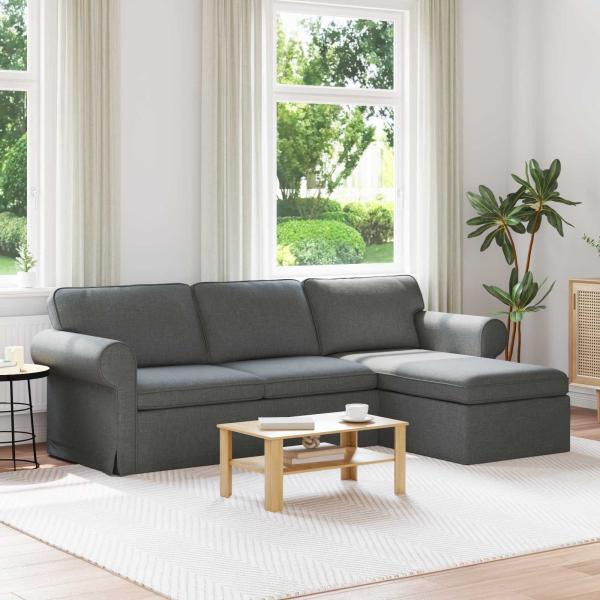 ARDEBO.de - Sofa Dunkelgrau 215 x 138 x 80 cm Metall