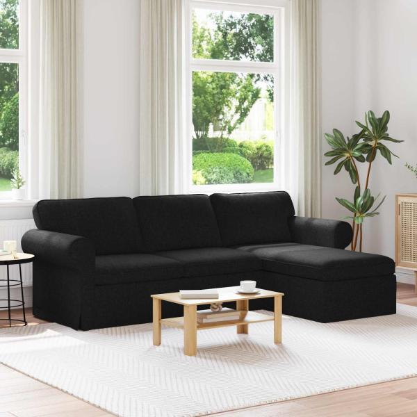 ARDEBO.de - Sofa Schwarz 215 x 138 x 80 cm Metall