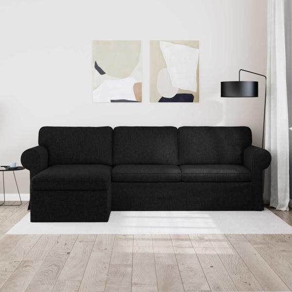 Sofa Schwarz 215 x 138 x 80 cm Metall