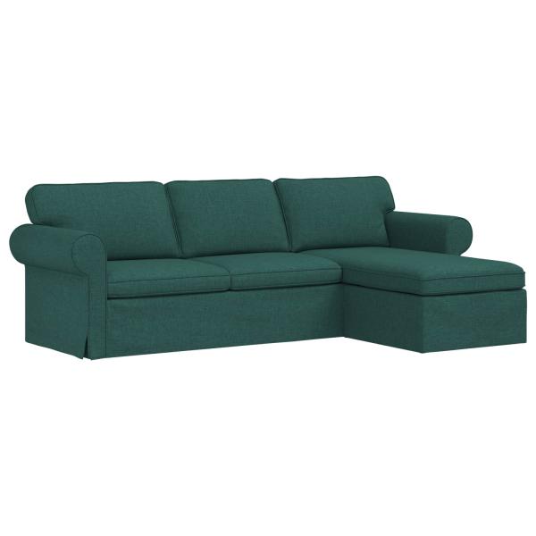 Sofa Dunkelgrün 215 x 138 x 80 cm Metall
