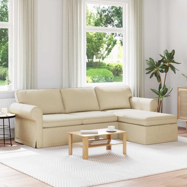 ARDEBO.de - Sofa Creme 215 x 138 x 80 cm Metall