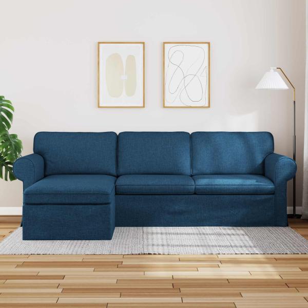 Sofa Blau 215 x 138 x 80 cm Metall