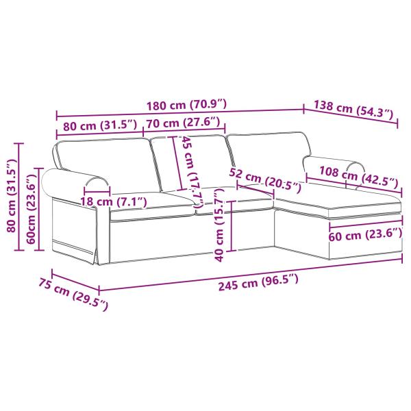 Sofa Blau 215 x 138 x 80 cm Metall