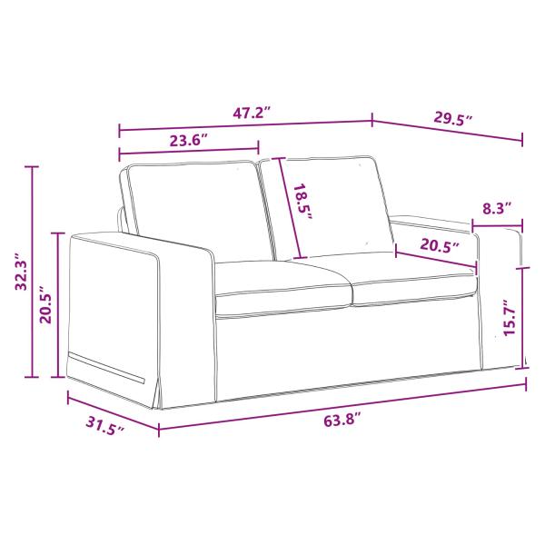 Sofa Dunkelgrau 162 x 80 x 82 cm Metall