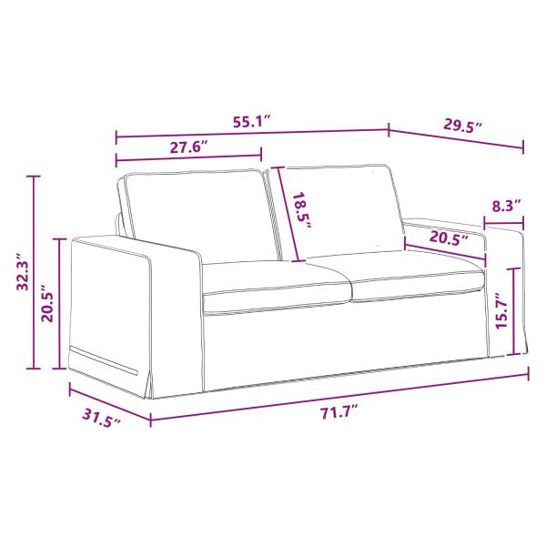 Sofa Dunkelgrau 182 x 80 x 82 cm Metall