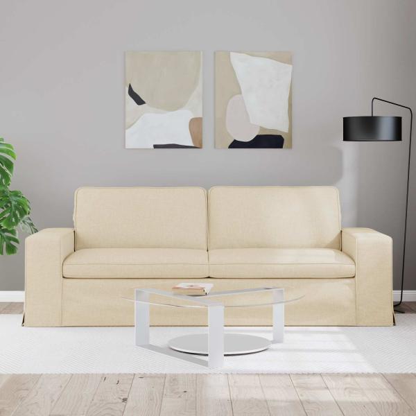 Sofa Creme 222 x 80 x 82 cm Metall