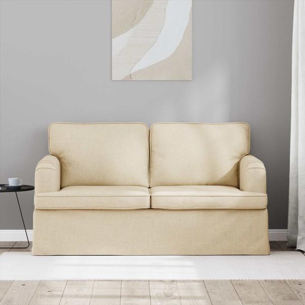 Sofa Creme 142 x 80 x 85 cm Metall