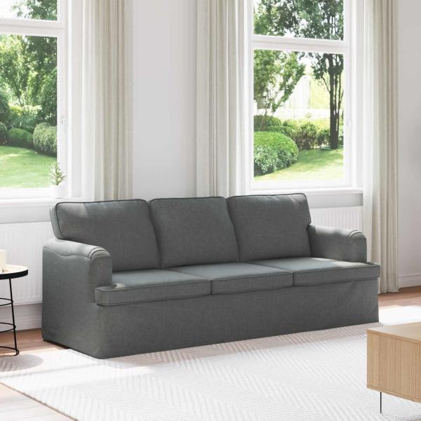 ARDEBO.de - Sofa Dunkelgrau 142 x 80 x 85 cm Metall