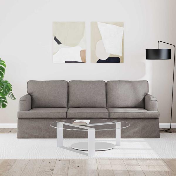 Sofa Taupe 142 x 80 x 85 cm Metall