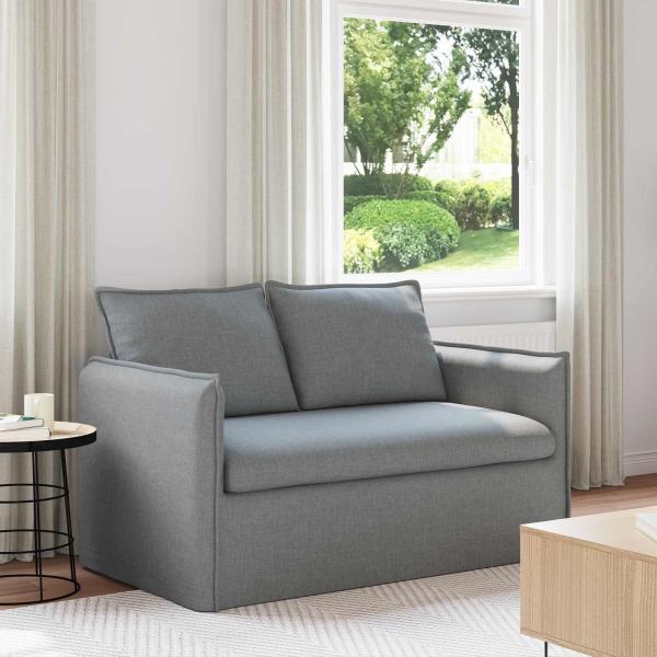 ARDEBO.de - Sofa Hellgrau 195 x 82 x 85 cm Metall