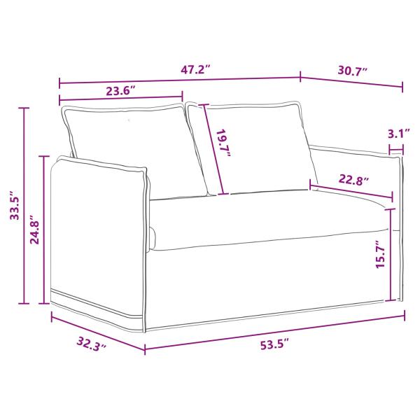 Sofa Dunkelgrau 195 x 82 x 85 cm Metall