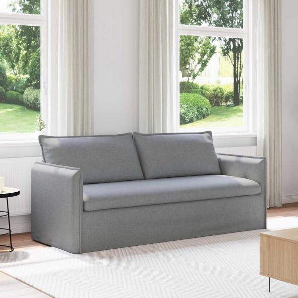 ARDEBO.de - Sofa Hellgrau 195 x 82 x 85 cm Metall