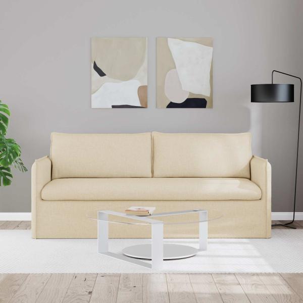 Sofa Creme 196 x 82 x 85 cm Stoff