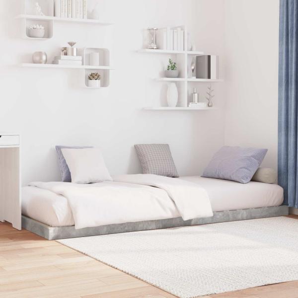 Bodenbettrahmen Beton 90 x 190 cm Holzwerkstoff