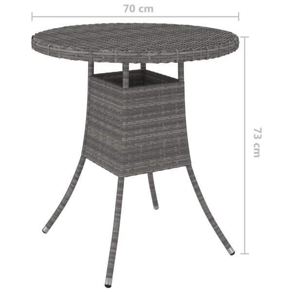 7-tlg. Garten-Sofagarnitur mit Auflagen Poly Rattan Grau