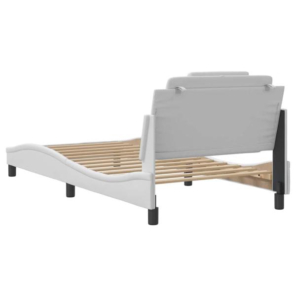 Bettgestell "Viana" ohne Matratze Weiß 100x203 cm Kunstleder