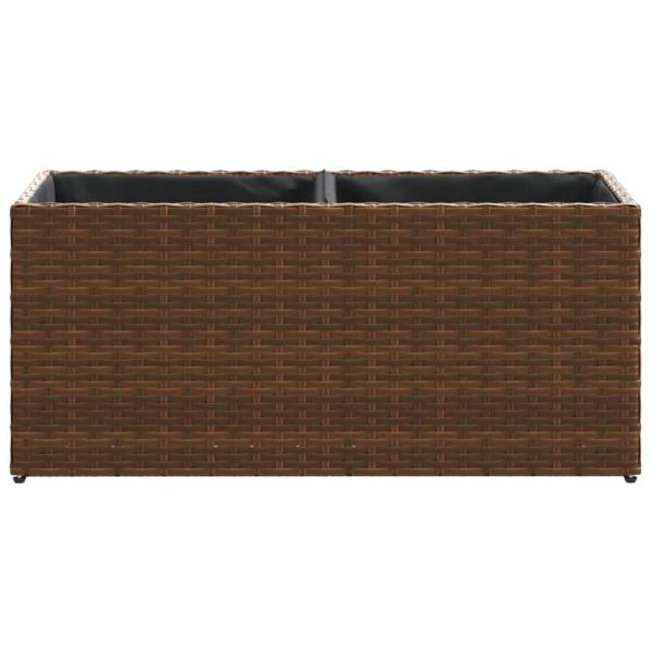 Pflanzkübel mit 2 Töpfen 2 Stk. Braun 72x30x32 cm Poly Rattan