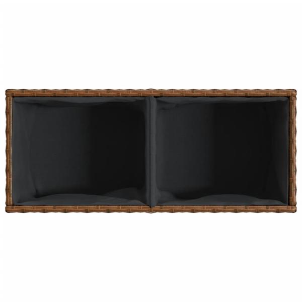 Pflanzkübel mit 2 Töpfen 2 Stk. Braun 72x30x32 cm Poly Rattan