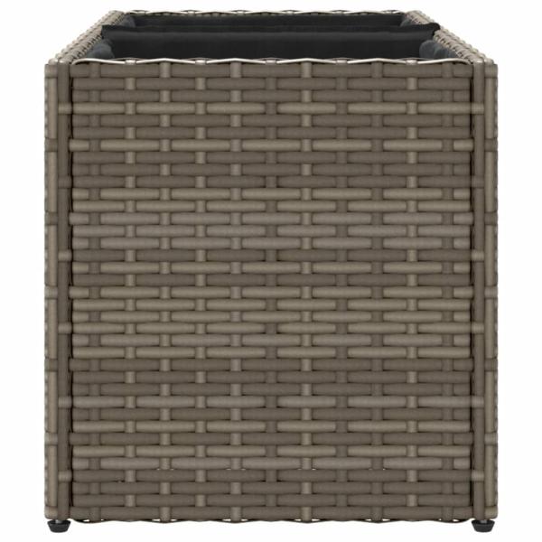 Pflanzkübel mit 2 Töpfen 2 Stk. Grau 72x30x32 cm Poly Rattan