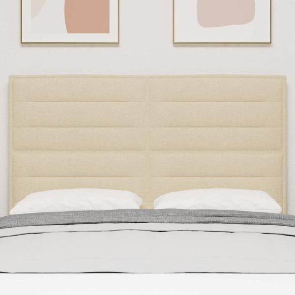 LED Kopfteil mit LED-Lichtleisten Creme 160 cm Polyester