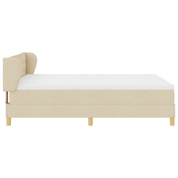 Boxspringbett mit Matratze Creme 160 x 200 cm Stoff