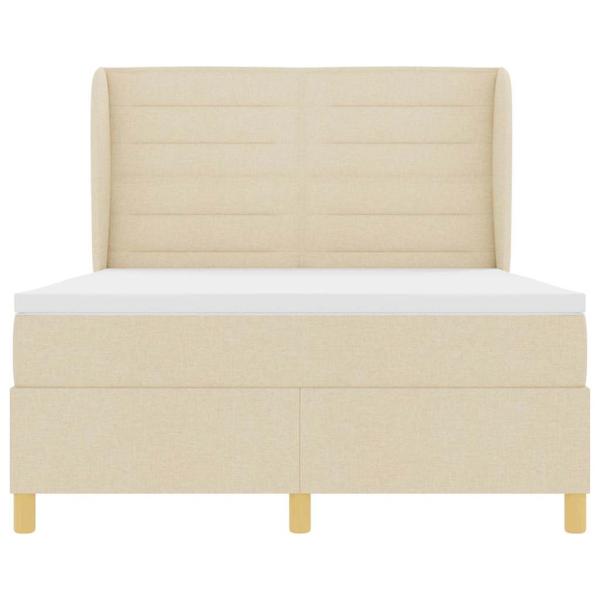 Boxspringbett mit Matratze Dunkelgrau 90x190 cm Creme