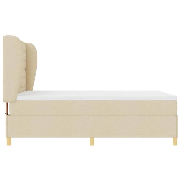 Boxspringbett mit Matratze Dunkelgrau 90x190 cm Creme