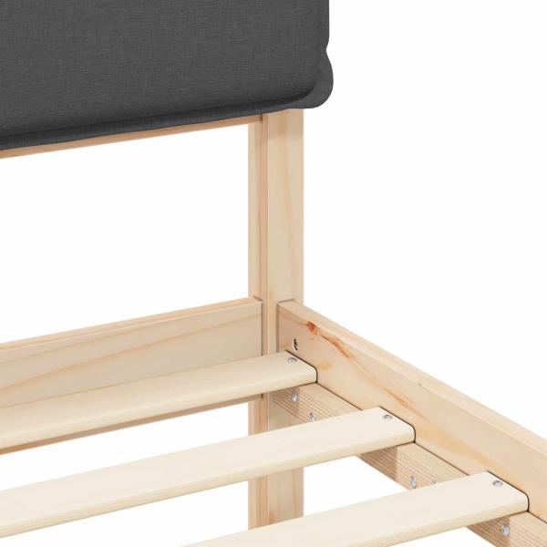 Bettgestell mit gepolstertem Kopfteil Dunkelgrau 200 x 200 cm