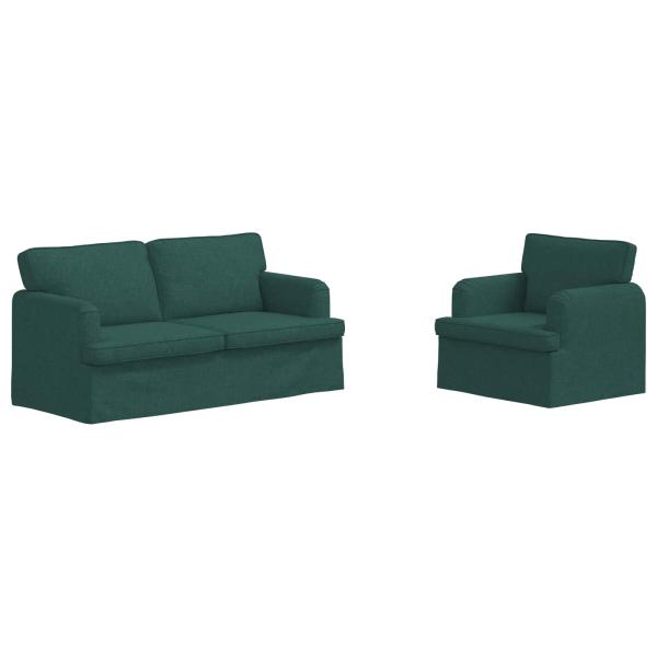 ARDEBO.de - Sofa 2 pcs Dunkelgrün Metall