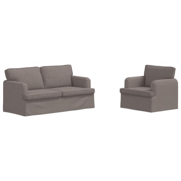 Sofa 2 pcs Taupe Metall