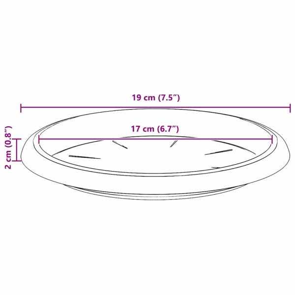 Runde Blumenplatte 6 pcs Ziegelrot Ø 14 x 2 cm Kunststoff