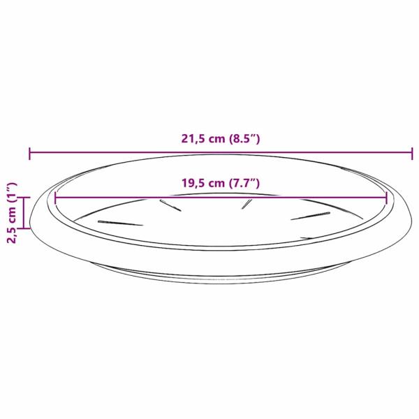 Runde Blumenplatte 6 pcs Ziegelrot Ø 14 x 2 cm Kunststoff