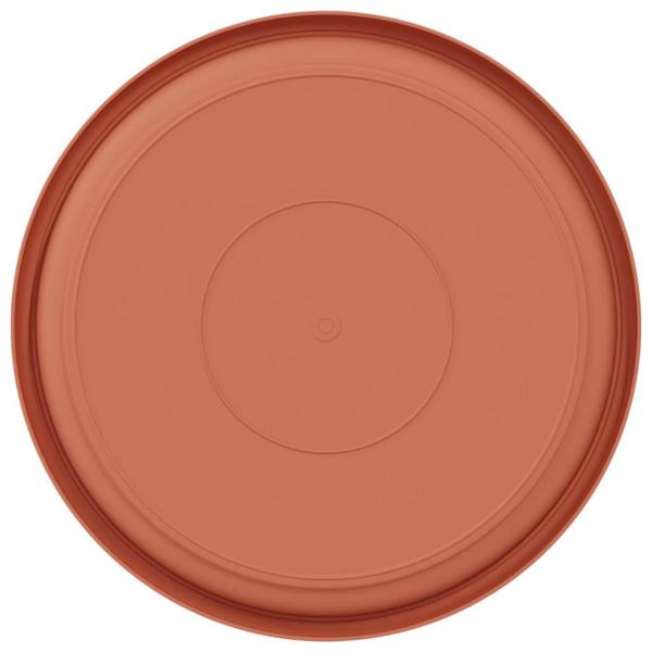 Runde Blumenplatte 6 pcs Ziegelrot Ø 14 x 2 cm Kunststoff