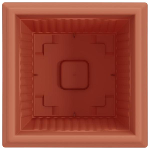 ARDEBO.de - Quadratischer Blumentopf 24 pcs Ziegelrot 43 x 43 x 33,5 cm