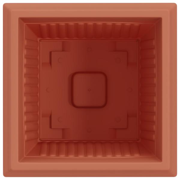 ARDEBO.de - Quadratischer Blumentopf 24 pcs Ziegelrot 43 x 43 x 33,5 cm