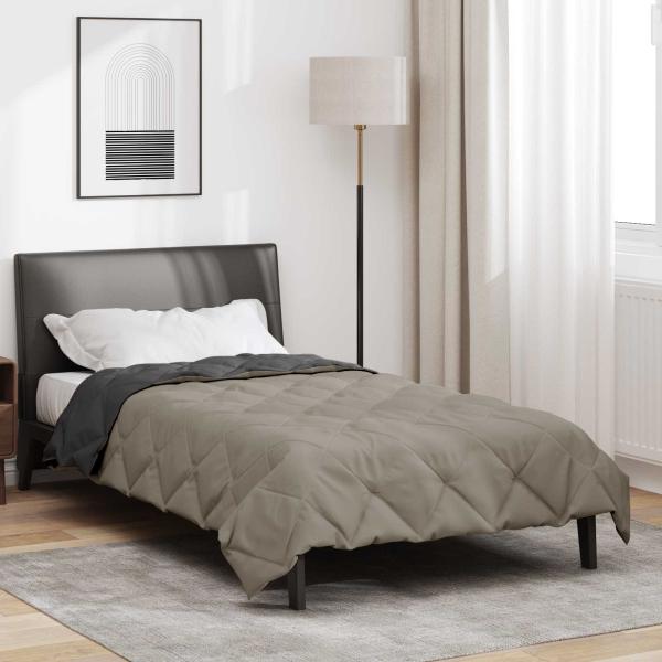 Ganzjahresbettdecke Hellgrau und Anthrazit 220 x 135 cm