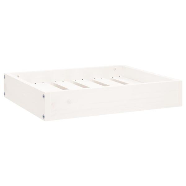 Hundebett Weiß 51,5x44x9 cm Massivholz Kiefer