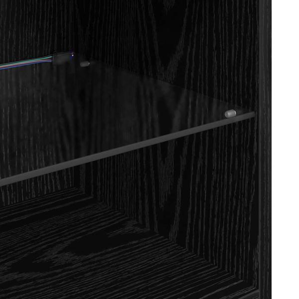 TV-Wandgeräte Wandmontiert Schwarz Eichen-Optik Holzwerkstoff