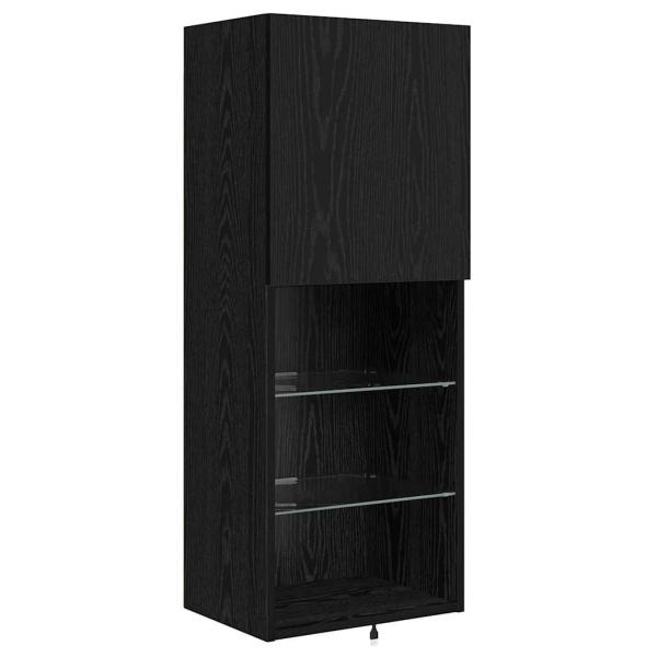 TV-Wandgeräte Wandmontiert Schwarz Eichen-Optik Holzwerkstoff