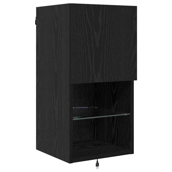 TV-Wandgeräte Wandmontiert Schwarz Eichen-Optik Holzwerkstoff