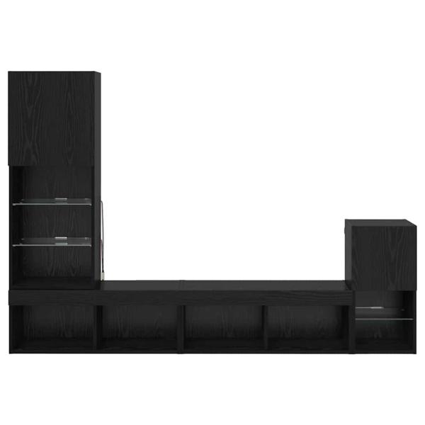 TV-Wandgeräte Wandmontiert Schwarz Eichen-Optik Holzwerkstoff