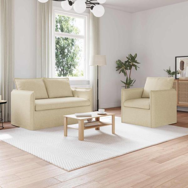 ARDEBO.de - Sofa 120cm 2 pcs Creme Metall