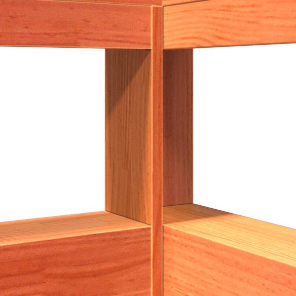 Bücherregal-Bett mit Kopfteil 2 pcs Wachsbraun 200 x 200 cm