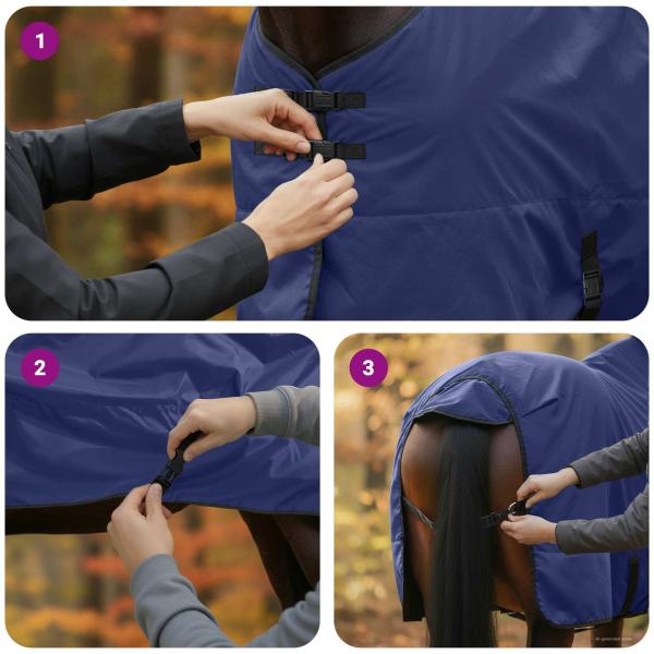 ARDEBO.de - Pferdedecke Dunkelgrün und Schwarz 115 cm Polyester