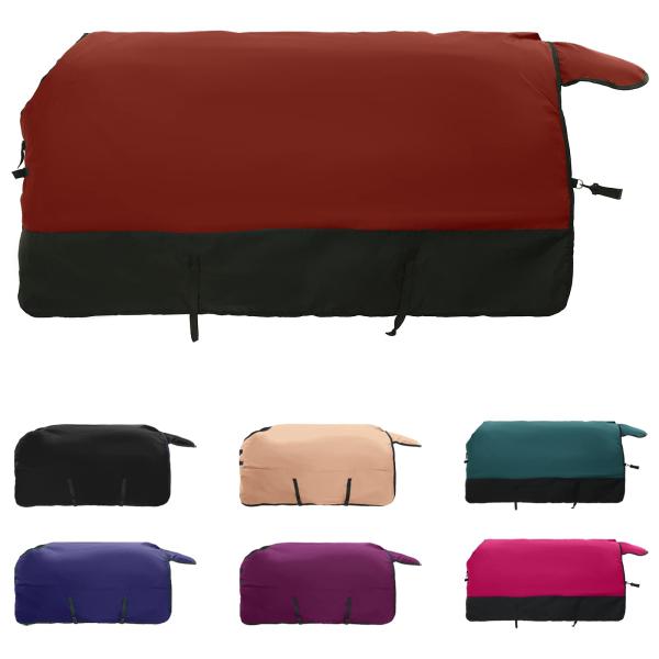 ARDEBO.de - Pferdedecke Dunkelgrün und Schwarz 145 cm Polyester