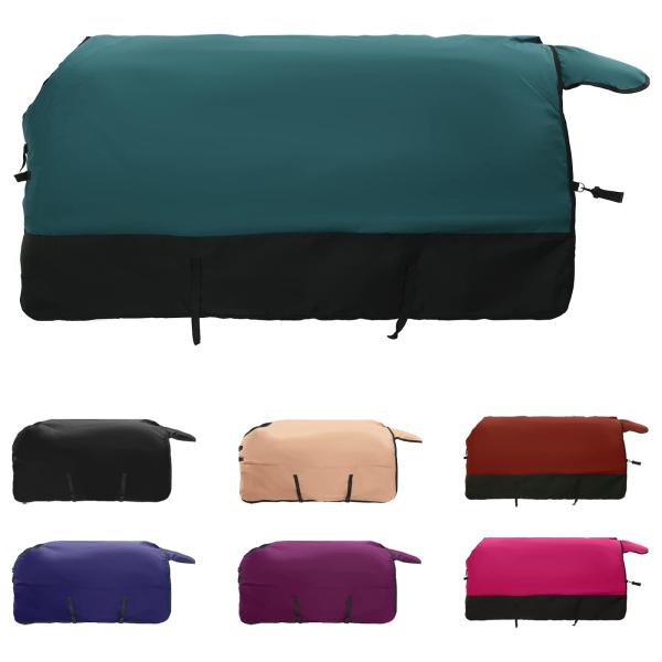 Pferdedecke Dunkelgrün und Schwarz 75 cm Polyester