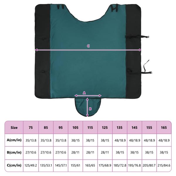 Pferdedecke Dunkelgrün und Schwarz 75 cm Polyester