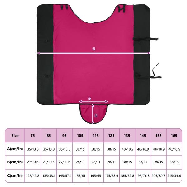 Pferdedecke Rosa und Schwarz 75 cm Polyester